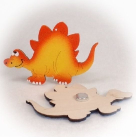 Česká dřevěná hračka Dřevěné magnetky - Stegosaurus - obrázek 7