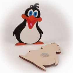 Česká dřevěná hračka Dřevěné magnetky tučňák veselý - obrázek 1