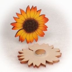 Česká dřevěná hračka Dřevěné magnetky - Slunečnice květ 4cm - obrázek 1