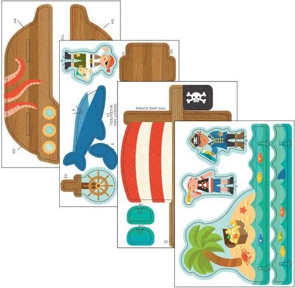 Petitcollage 3D puzzle Piráti s barvami - obrázek 3