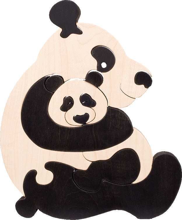 Fauna Dřevěné vkládací puzzle z masivu pandy - obrázek 1