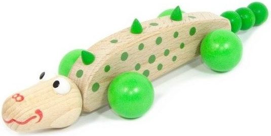 Česká dřevěná hračka Jezdící zvířátka na kolečkách – Krokodýl - obrázek 1