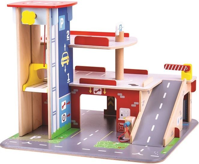 Bigjigs Toys Garáž s parkovištěm - obrázek 1