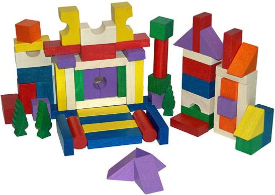 EkoToys Dřevěné kostky barevné 100 ks - obrázek 3