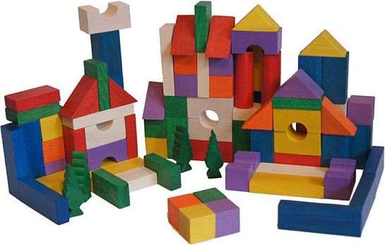 EkoToys Dřevěné kostky barevné 100 ks - obrázek 4
