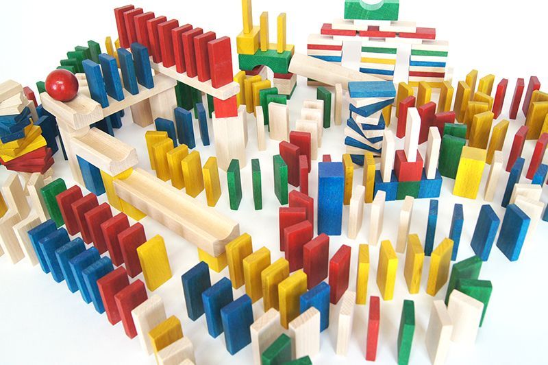 EkoToys Dřevěné domino barevné 830 ks - obrázek 6