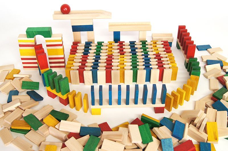 EkoToys Dřevěné domino barevné 830 ks - obrázek 7