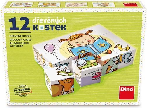 Dino Hezký den 12 dřevěné kostky - obrázek 2