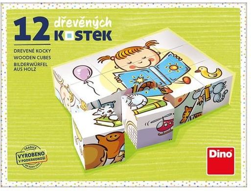 Dino Hezký den 12 dřevěné kostky - obrázek 3