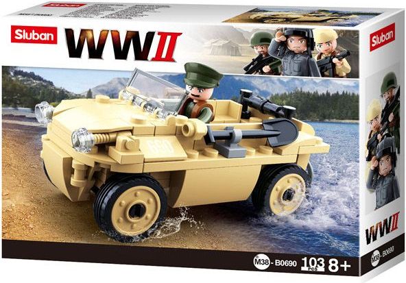 Sluban WWII M38-B0690 Německý obojživelný vůz Schwimmwagen - obrázek 1