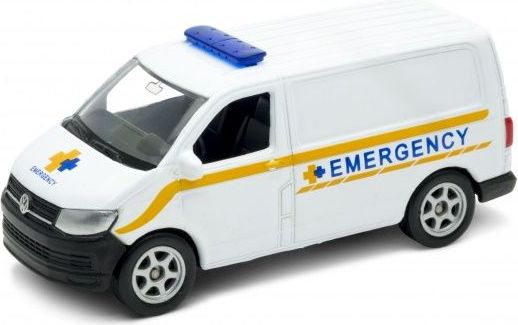 Welly Volkswagen Transporter T6 Van 1:34 emergency bílé - obrázek 1