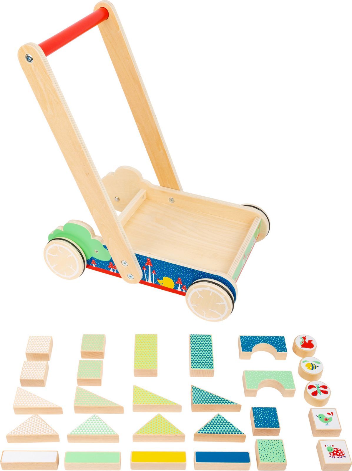 SMALL FOOT BY LEGLER Small Foot Dřevěný vozík s kostkami Move it! - obrázek 3