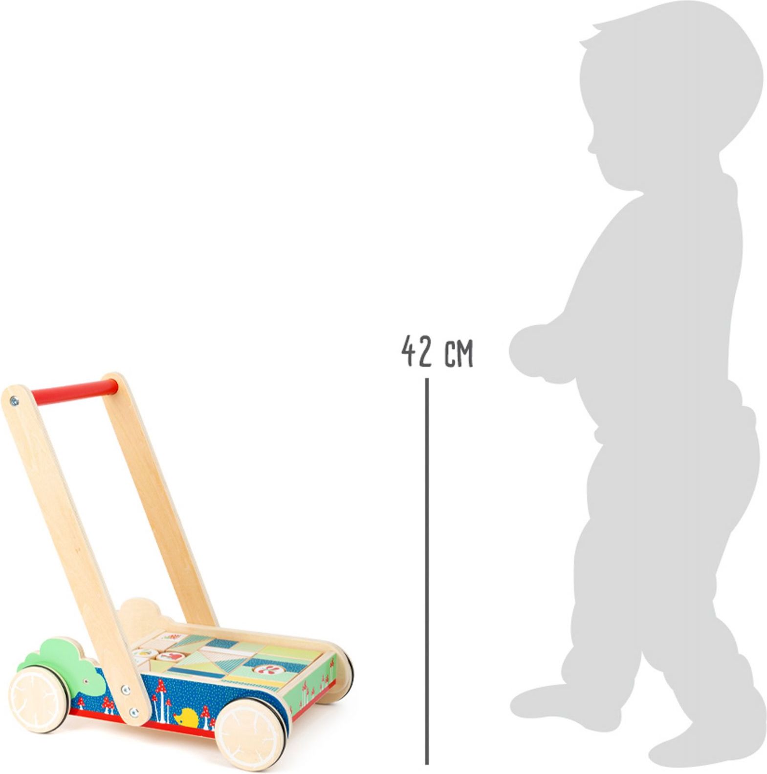 SMALL FOOT BY LEGLER Small Foot Dřevěný vozík s kostkami Move it! - obrázek 5