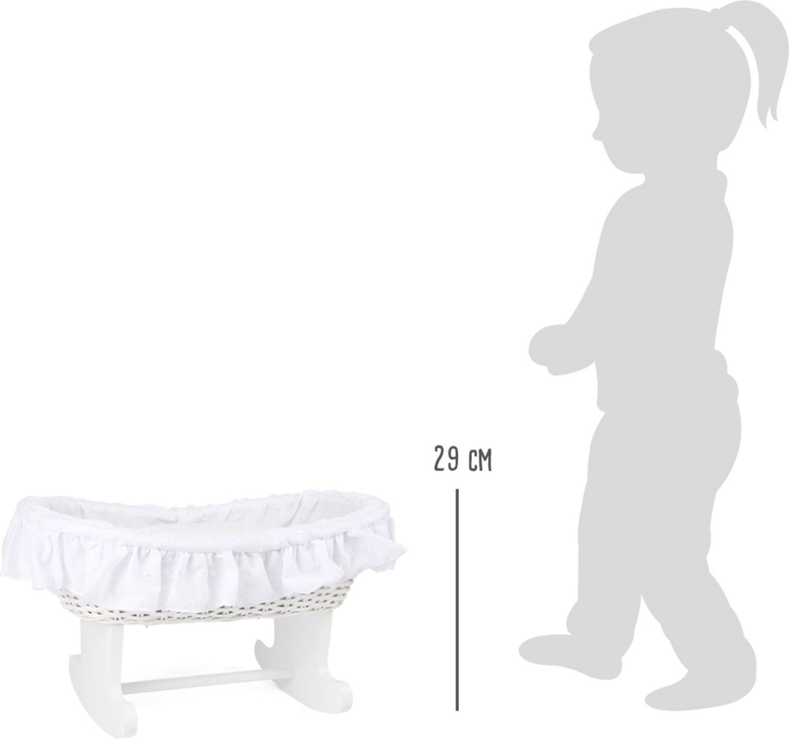 Legler Small Foot Kolébka pro panenky Bassinet bílá - obrázek 2