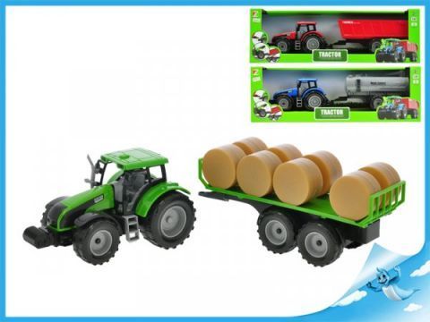 Mikro Trading Traktor s vlečkou model 1:32 červený poškozený obal - obrázek 1
