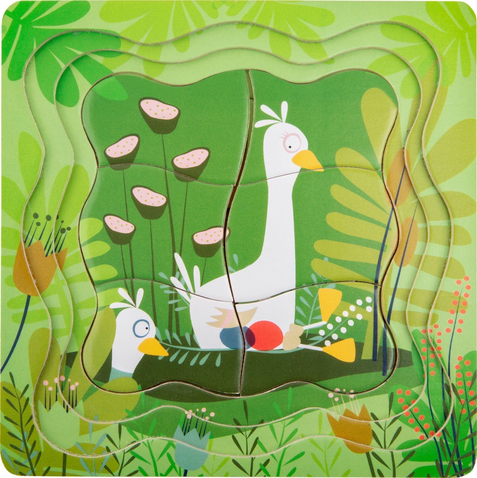 Small foot by Legler Small Foot Dřevěné puzzle Kachní rodinka - obrázek 5