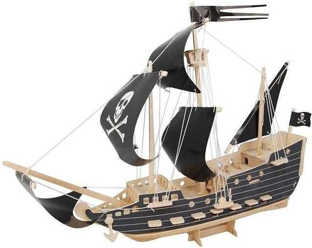 Woodcraft construction kit Woodcraft Dřevěné 3D puzzle pirátská loď - obrázek 1