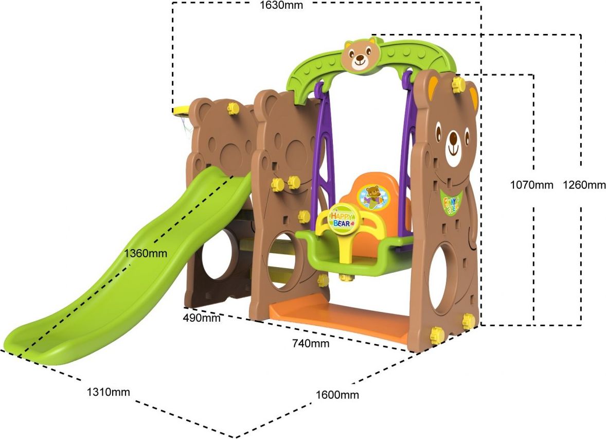 Dětská skluzavka s houpačkou - dinosaurus - obrázek 4
