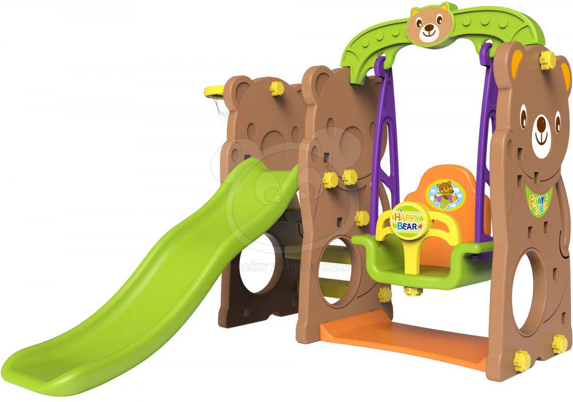 Dětská skluzavka s houpačkou - dinosaurus - obrázek 7