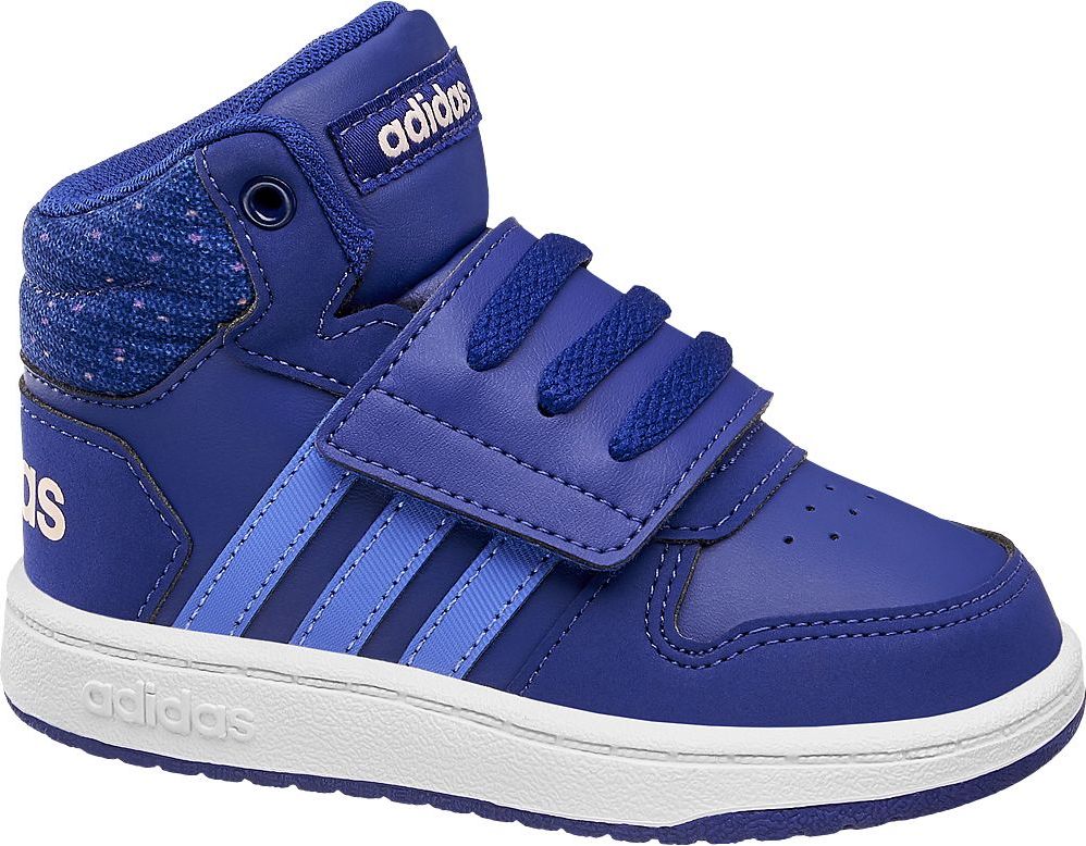 Deichmann - adidas Modré dětské kotníkové tenisky Adidas Hoops Mid 2.0 21 modrá - obrázek 1