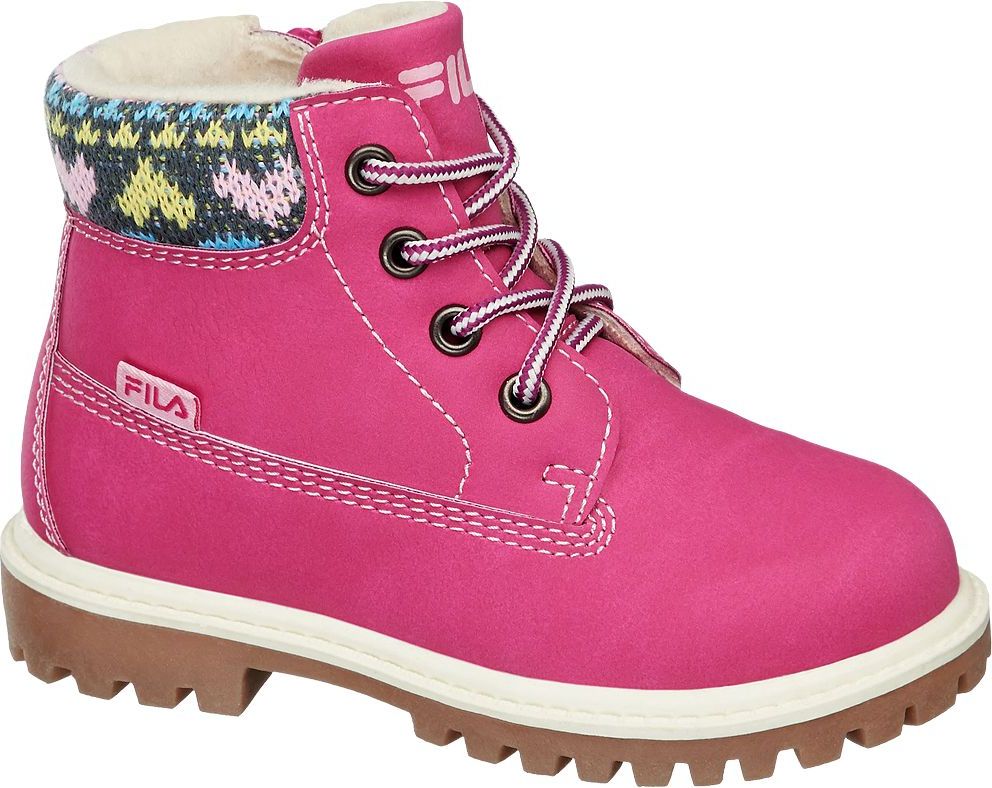 Deichmann - Fila Růžová dětská kotníková obuv Fila se zipem 25 růžová - obrázek 1