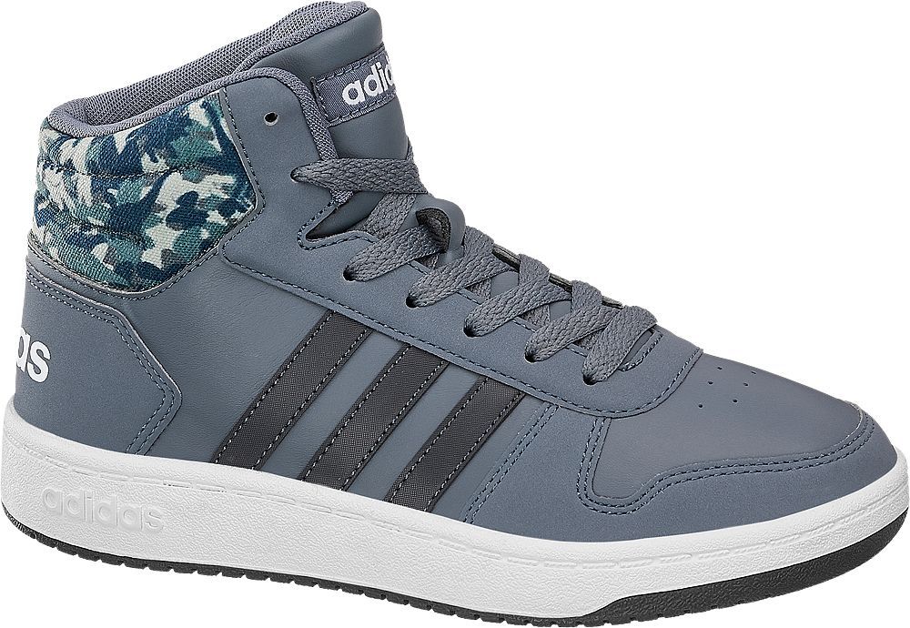 Deichmann - adidas Modrošedé kotníkové tenisky Adidas Mid Cut Hoops Mid 2.0 38 2/3 modrá - obrázek 1
