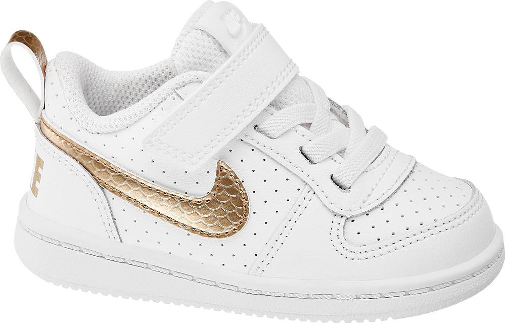Deichmann - NIKE Bílé dětské tenisky na suchý zip Nike Court Borough Low 25 bílá - obrázek 1