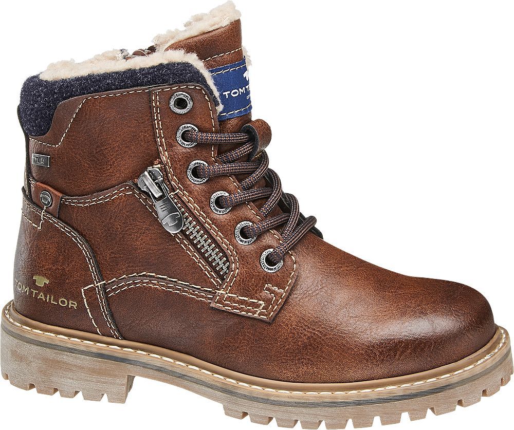 Deichmann - Tom Tailor Hnědá kotníková obuv Tom Tailor se zipem s TEX membránou 27 hnědá - obrázek 1