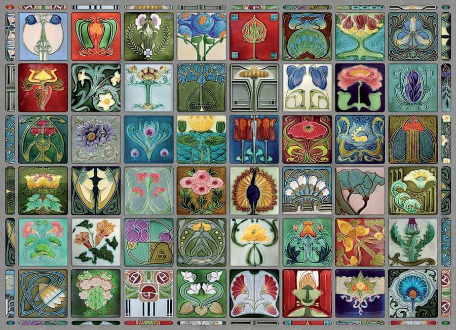 Cobble Hill Puzzle 1000 dílků Art Nouveau Tiles - obrázek 1