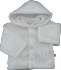Kabátek kojenecký fleece - MEDVÍDEK bílý - vel.56 - obrázek 1