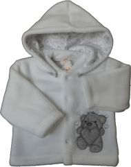 Kabátek kojenecký fleece - MEDVÍDEK A MEDVÍĎATA bílo-šedý - vel.62 - obrázek 1