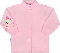 Kabátek kojenecký bavlna - MYŠKA růžový - vel.56 - obrázek 1