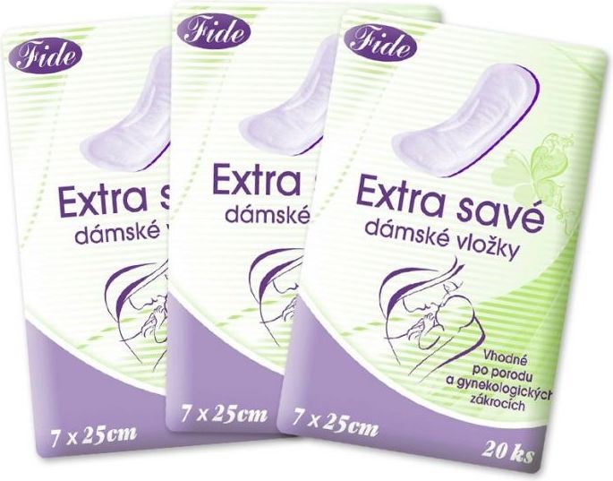 Poporodní vložky FIDE- bal. 3 x 20ks - extra savé, prodyšné - obrázek 1