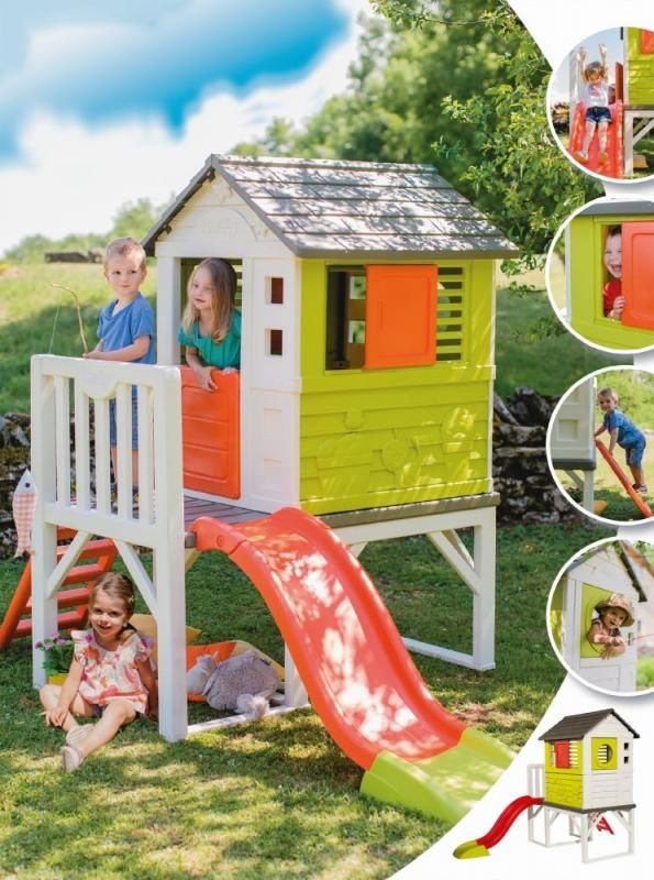 Smoby Domeček na pilířích se skluzavkou - obrázek 3
