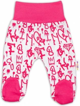 Bavlněné kojenecké polodupačky Baby Nellys ® - Princezna korunka - malinovo/bílé - obrázek 1