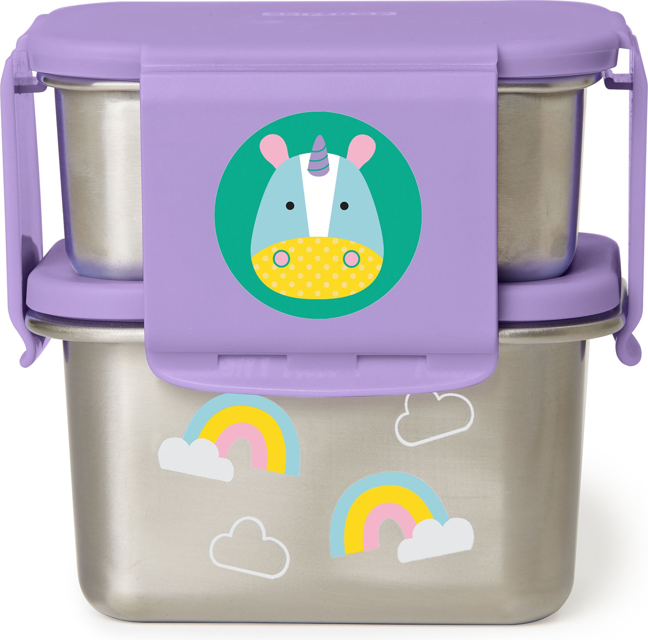 SKIP HOP Zoo misky nerez Jídlonosič 2 ks Jednorožec 6 m+ - obrázek 1