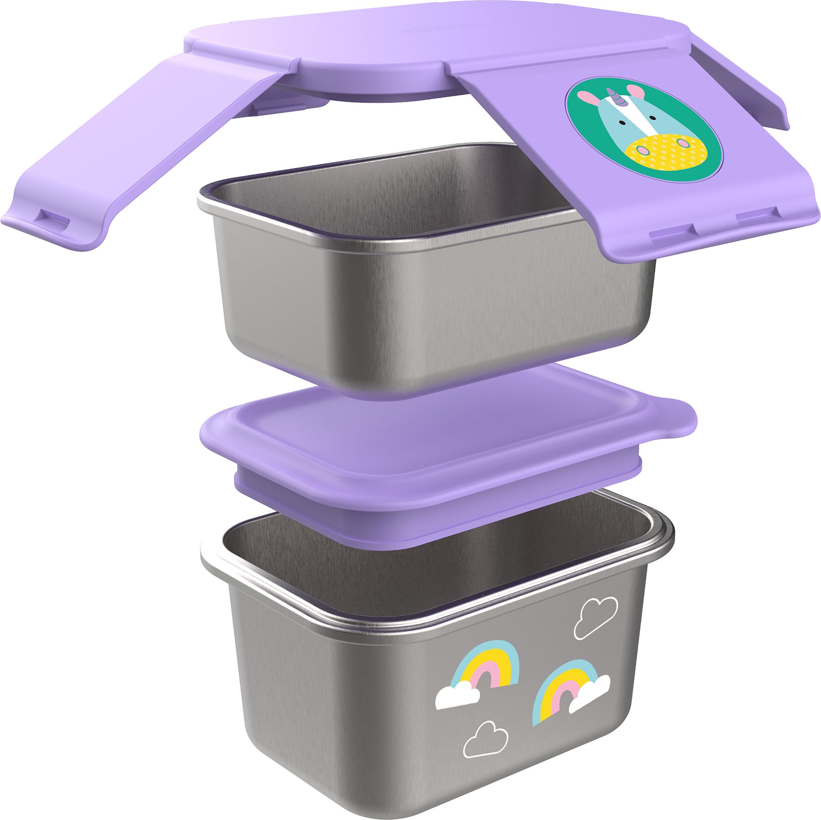 SKIP HOP Zoo misky nerez Jídlonosič 2 ks Jednorožec 6 m+ - obrázek 2