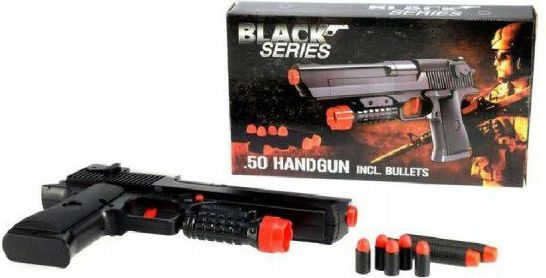 Pistole na pěnové náboje plast 24cm v krabici Black Series - obrázek 1