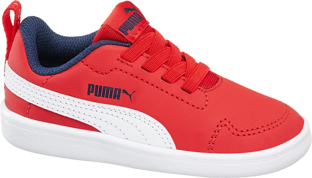 Deichmann - Puma Červené dětské slip-on tenisky Puma Courtflex 24 červená - obrázek 1