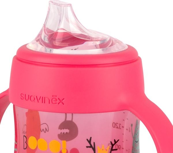 JÍDELNÍ | LÁHEV PRVNÍ S OUŠKY 150 ml Suavinex Booo RŮŽOVÁ - obrázek 2