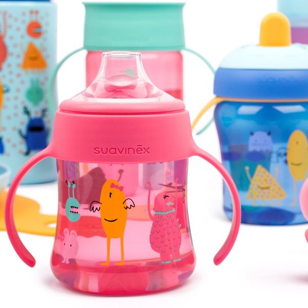 JÍDELNÍ | LÁHEV PRVNÍ S OUŠKY 150 ml Suavinex Booo RŮŽOVÁ - obrázek 4
