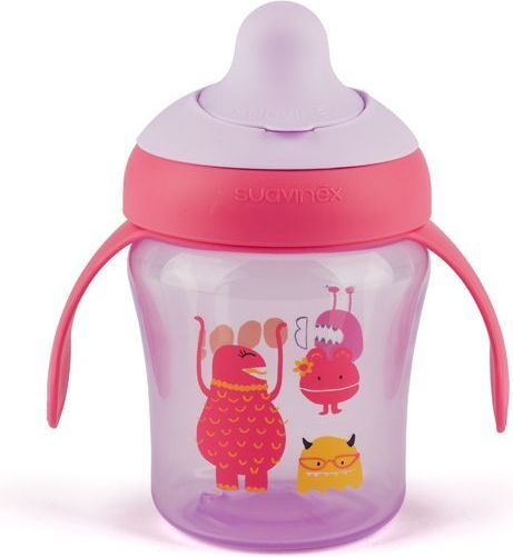 Suavinex nerozlitný hrníček Booo 200ml fialový - obrázek 1