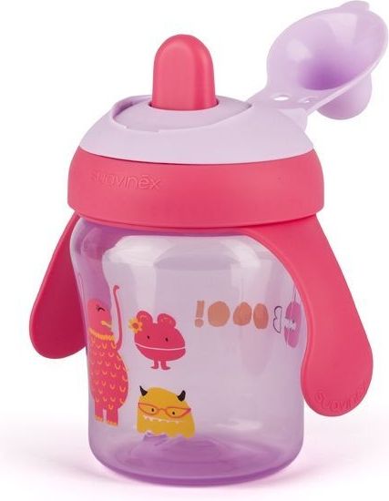 Suavinex nerozlitný hrníček Booo 200ml fialový - obrázek 2
