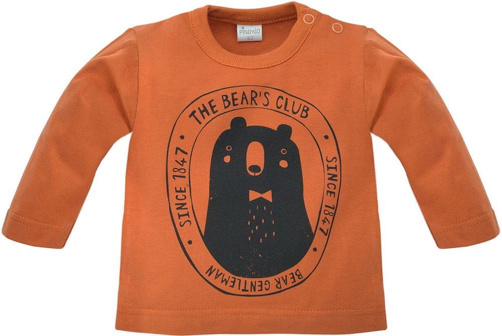 PINOKIO chlapecké tričko Bears Club 62, hnědá - obrázek 1