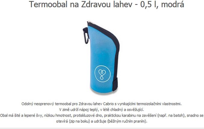 Termoobal na Zdravou lahev Cabrio - 0,5 l modrá - obrázek 2