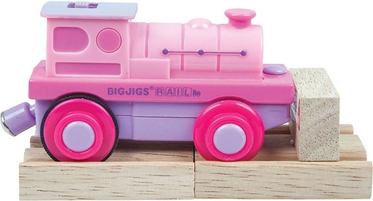 Bigjigs Rail Bigjigs Rall Elektrická lokomotiva Mašinka růžová - obrázek 6