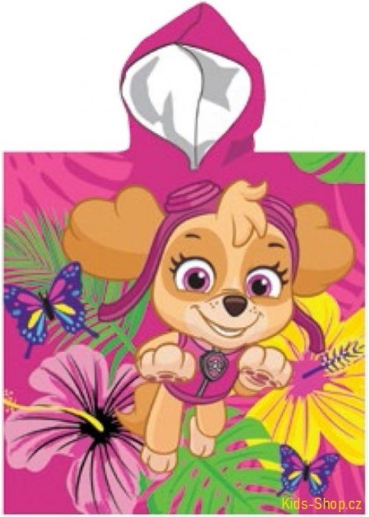 Setino · Dětské / dívčí plážové pončo - osuška s kapucí Tlapková patrola - Paw Patrol - 100% bavlněné froté - obrázek 1