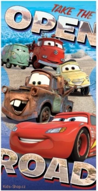 Setino · Dětská / chlapecká plážová osuška Auta - Cars - Blesk McQueen s kamarády - 100% bavlna - 70 x 140 cm - obrázek 1