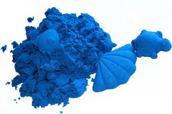 NaturSand Kinetický písek - modrý - 2kg + formičky zdarma - obrázek 1