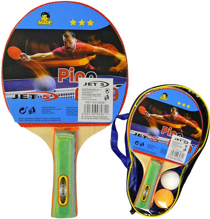 Pinpongový set pálka 2ks + míček 2ks s pouzdrem na stolní tenis - obrázek 1